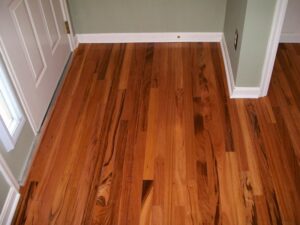 Hardwood flooring on a floor with white doors